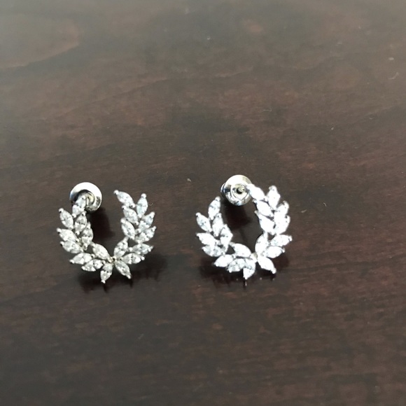 Zircon  Crystal Tree Leaf Cute Earring - Picture 5 of 8